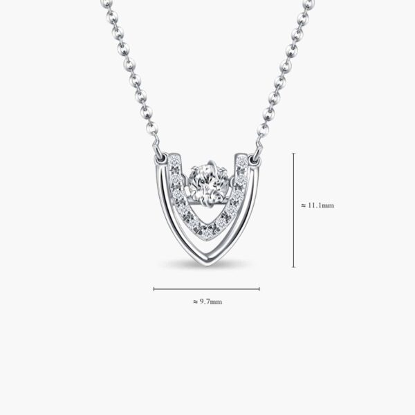 LVC Charmes Delta 18K White Gold Diamond Necklace