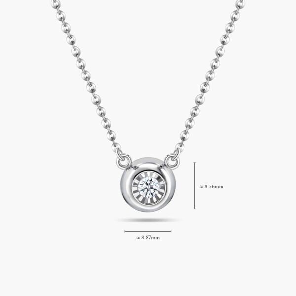LVC Charmes Circlet Necklace a single round solitaire diamond encrusted in a circlet of 18k white gold
