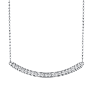 LVC Eterno Elegance Curved Diamond Necklace in 18K White Gold