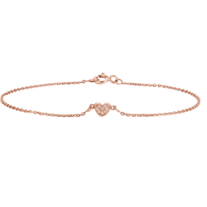 LVC Noeud Petit Heart Full Diamond Necklace in 18k rose gold Featuring A petite heart encrusted with diamonds