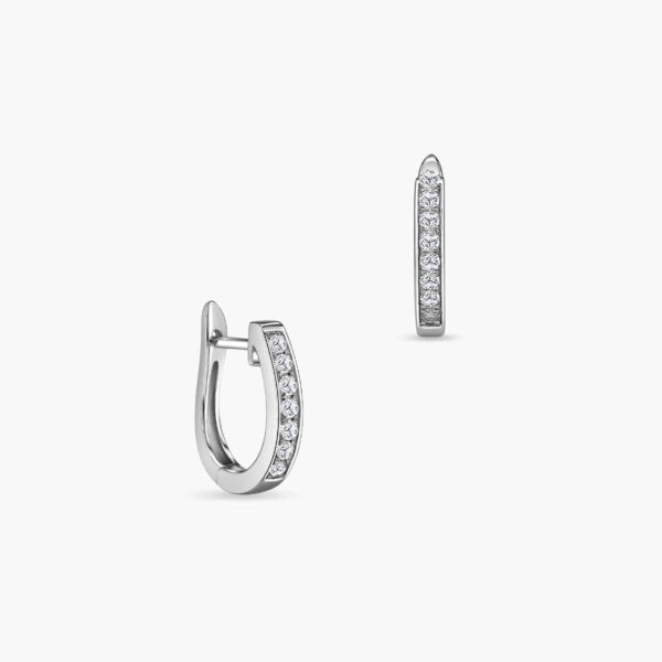 LVC Eterno Diamond Hoop Earrings made in 18K White Gold & 14 Diamonds