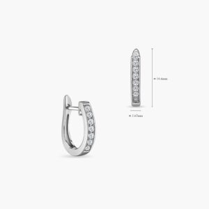 LVC Eterno Diamond Hoop Earrings made in 18K White Gold & 14 Diamonds