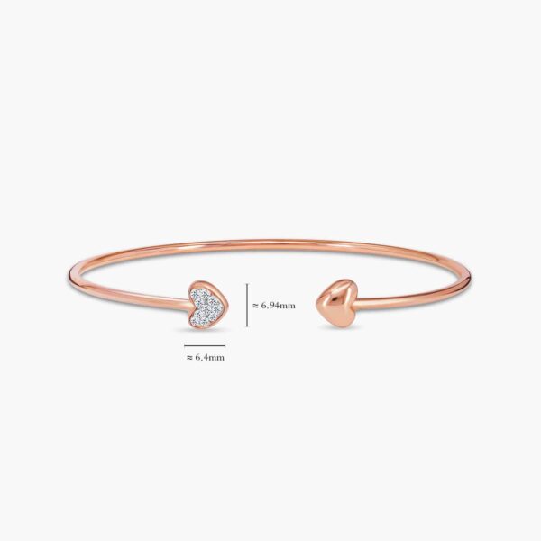 LVC Charmes Wire Heart Diamond Bangle for woman in 18k rose gold
