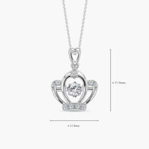 LVC Charmes Crown Diamond Pendant in 18K White Gold & 10 Diamonds