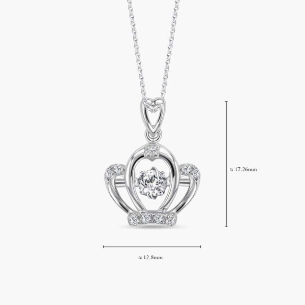 LVC Charmes Crown Diamond Pendant in 18K White Gold & 10 Diamonds