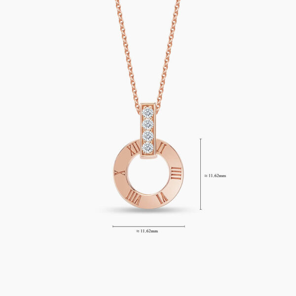 LVC Joie Millennium Diamond Pendant in 18k Rose Gold & 4 Diamonds. Comes with a 10K Rose Gold necklace chain