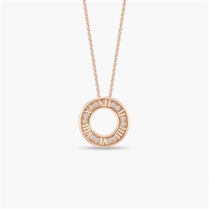 LVC Joie Centuries Diamond Pendant in 18k Rose Gold & 12 Diamonds. Comes with 10K Rose Gold Chain