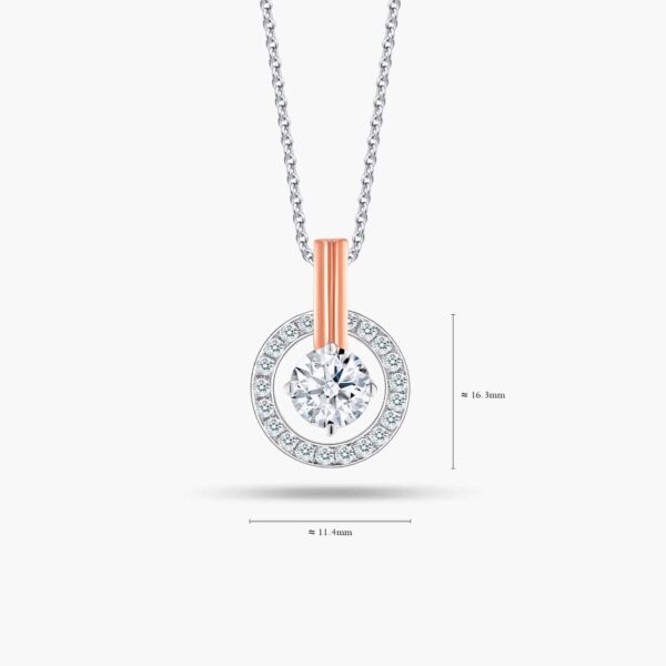 LVC Joie Diamond Pendant "II" in 18k white gold & rose gold. Pair with 10K White Gold necklace chain. 2nd year anniversary gift