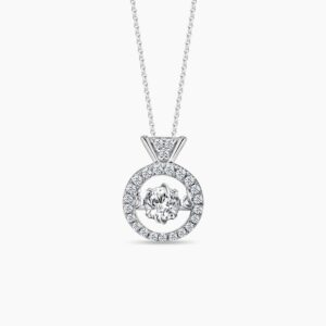 LVC Charmes Grace Mini Ring 14k white gold Diamond Pendant with 25 Diamonds. Comes with 10K White Gold Chain.