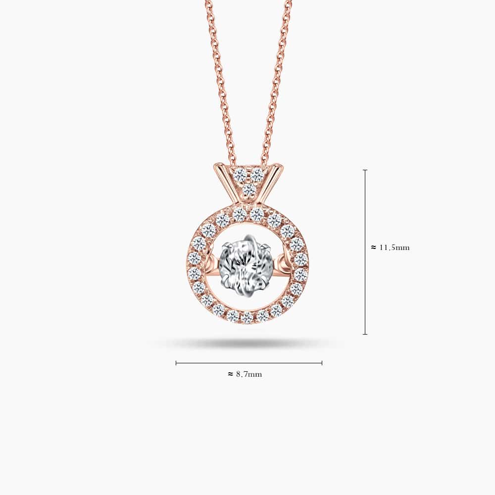 LVC Charmes Grace Mini Ring Diamond Pendant in 14k Rose Gold