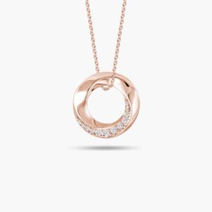 LVC Charmes Halo Diamond Pendant in 18k rose gold