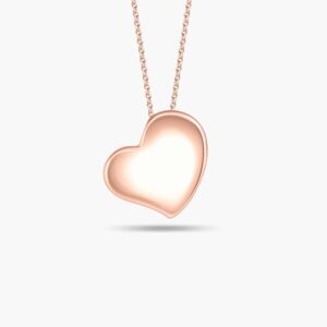 LVC Charmes Ava Dimpled Heart Pendant In 925 Sterling Silver Plated Rose Gold