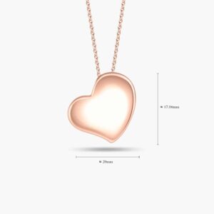 LVC Charmes Ava Dimpled Heart Charm in 925 sterling Silver Jewellery Plated with Rose Gold