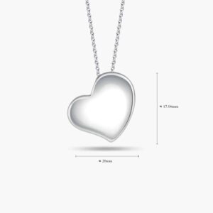 LVC Charmes Ava Dimpled Heart Pendant in 925 Sterling Silver Plated