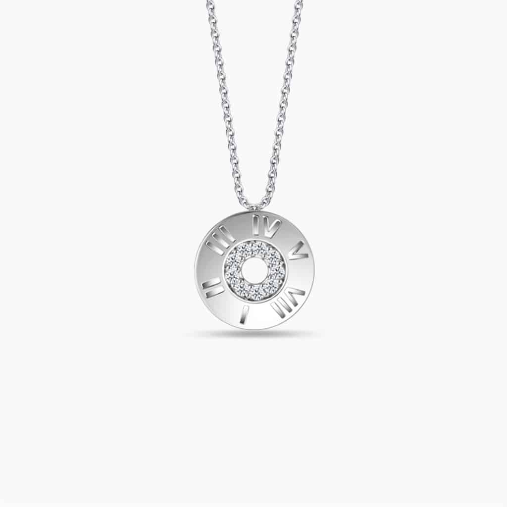 LVC Joie Decades Diamond Pendant in 14k White Gold featuring numerals for every anniversary spent together. (year 1, 2 , 3, 4, 5, 6)