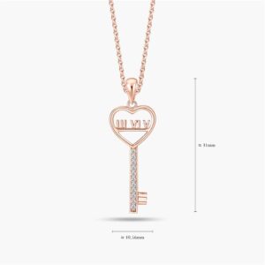 LVC Joie Unending Love Diamond Key Pendant In Rose Gold for anniversary year 3, 4, 5, 6