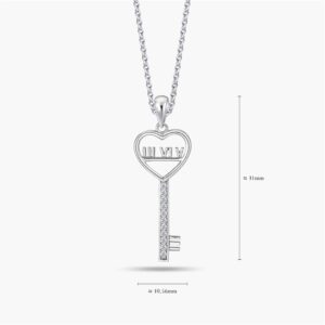 LVC Joie Unending Love Diamond Key Pendant In 14k White Gold for anniversary year 3, 4, 5, 6