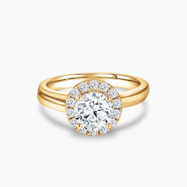 a plain yellow gold engagement rings for women with halo