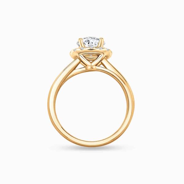 an overlay of the simple yellow gold engagement rings for women with halo and double band
