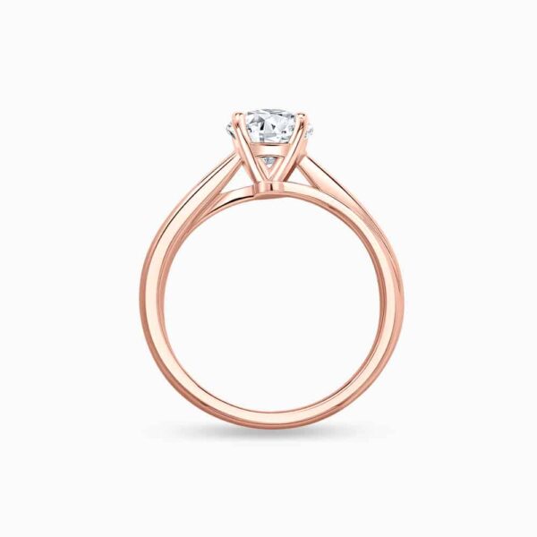 4 prong rose gold engagement rings for women with round diamond