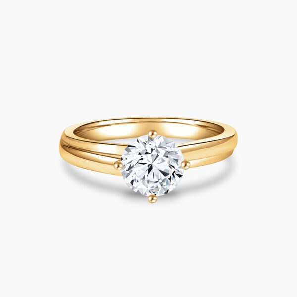 an engagement rings for women in 18k yellow gold with double band
