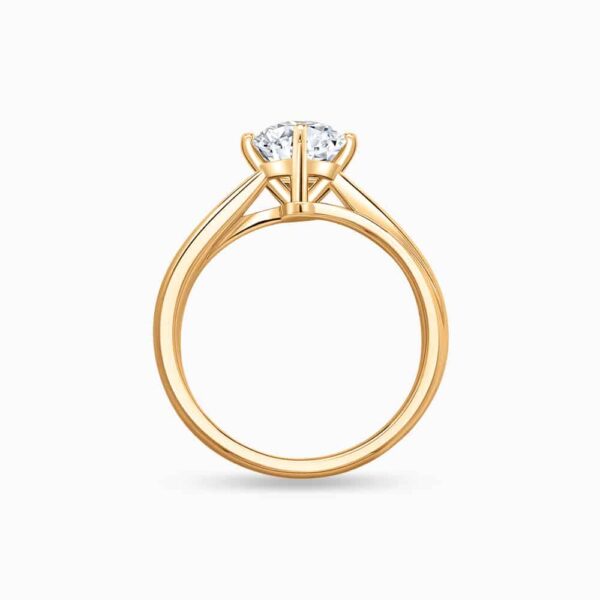 a simple yellow gold engagement rings for women with round diamond