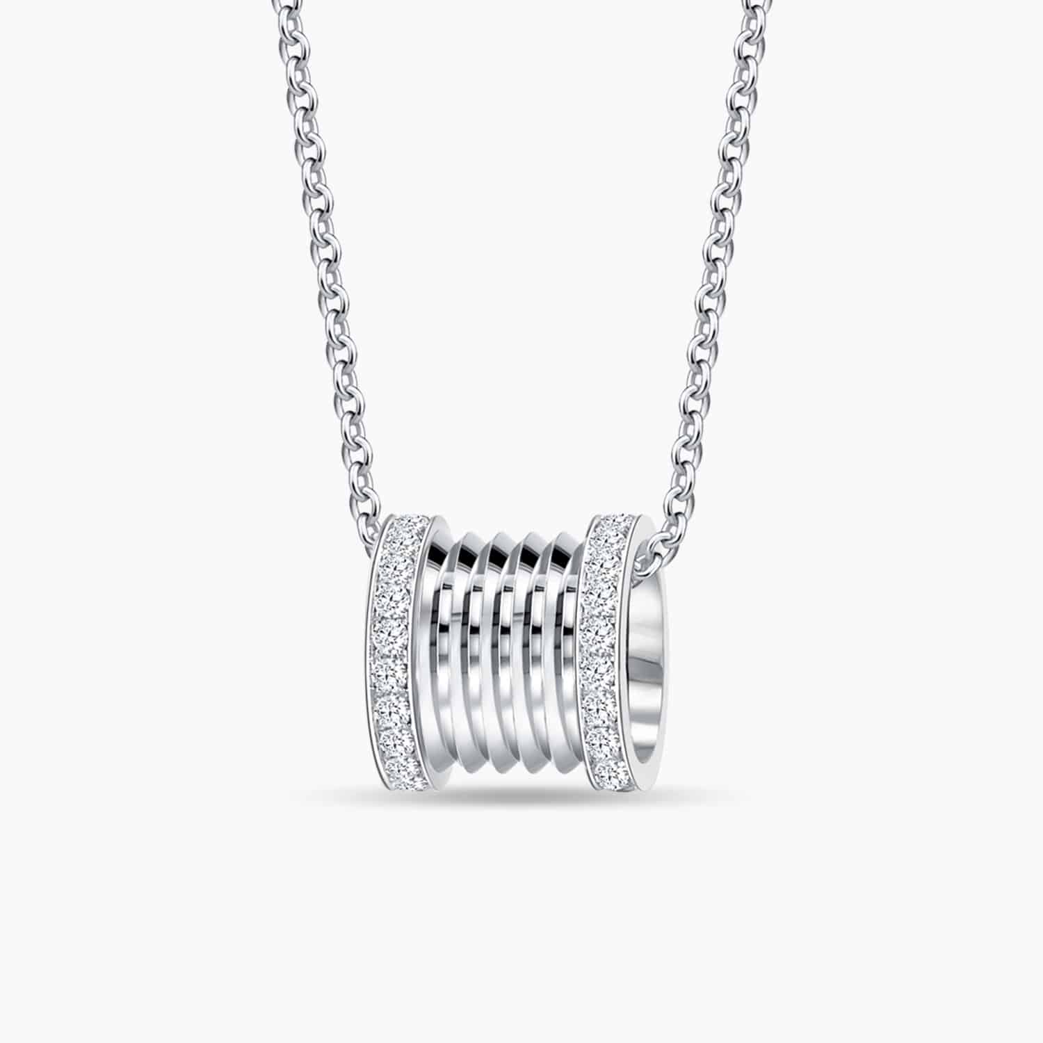 idea hadiah hantaran kahwin untuk wanita rantai leher LvcPromise Signature Diamond Pendant in White Gold