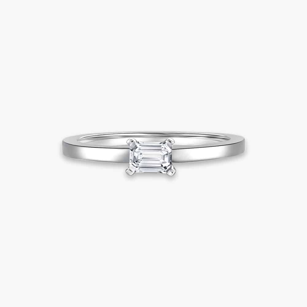 LVC PRECIEUX CLASSIC EMERALD DIAMOND RING a white gold engagement ring simple diamond ring in 14k white gold with a diamond of 0.26 carat weight cincin diamond 钻石 戒指