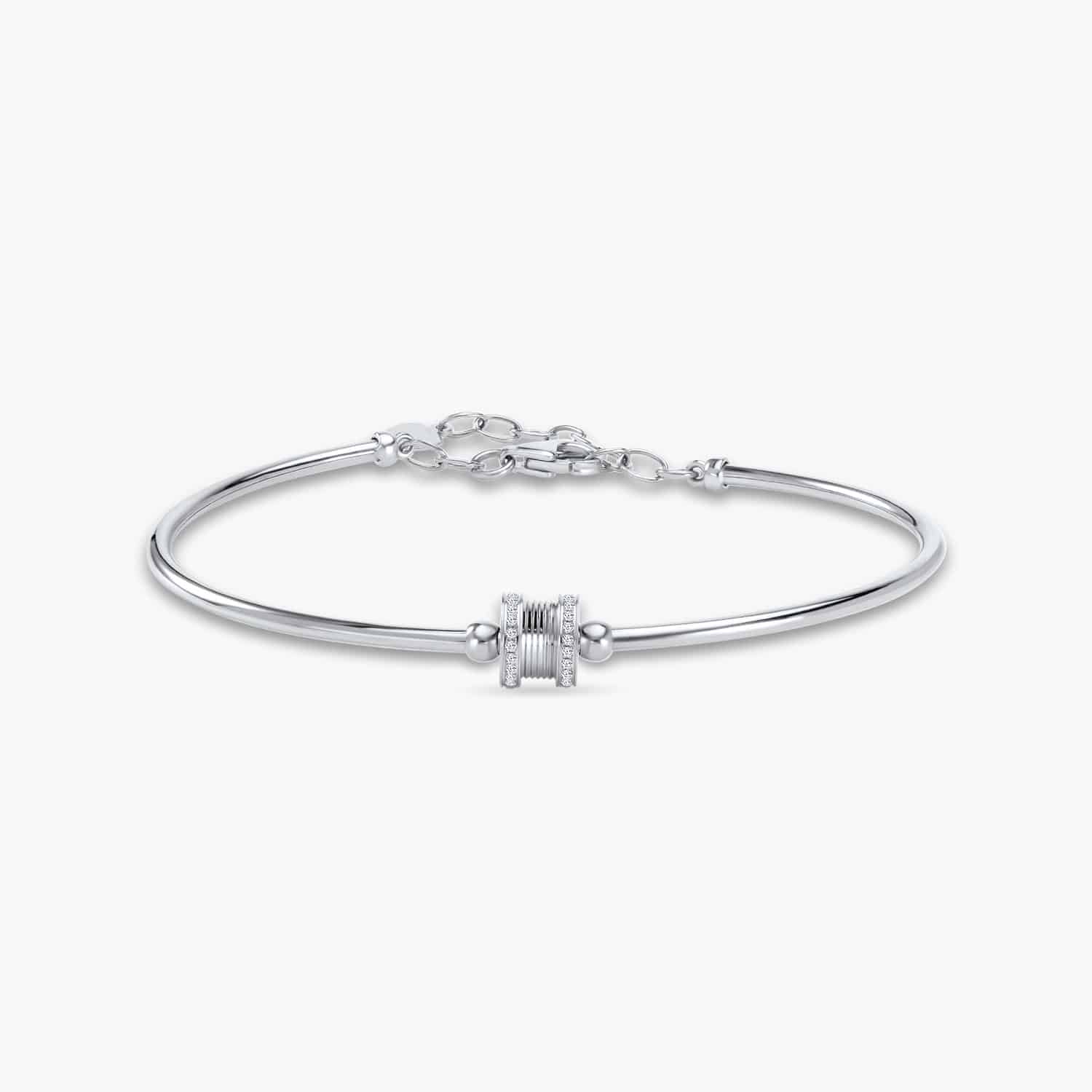 idea hadiah hantaran kahwin untuk wanita gelang tangan LvcPromise Diamond Bangle in White Gold