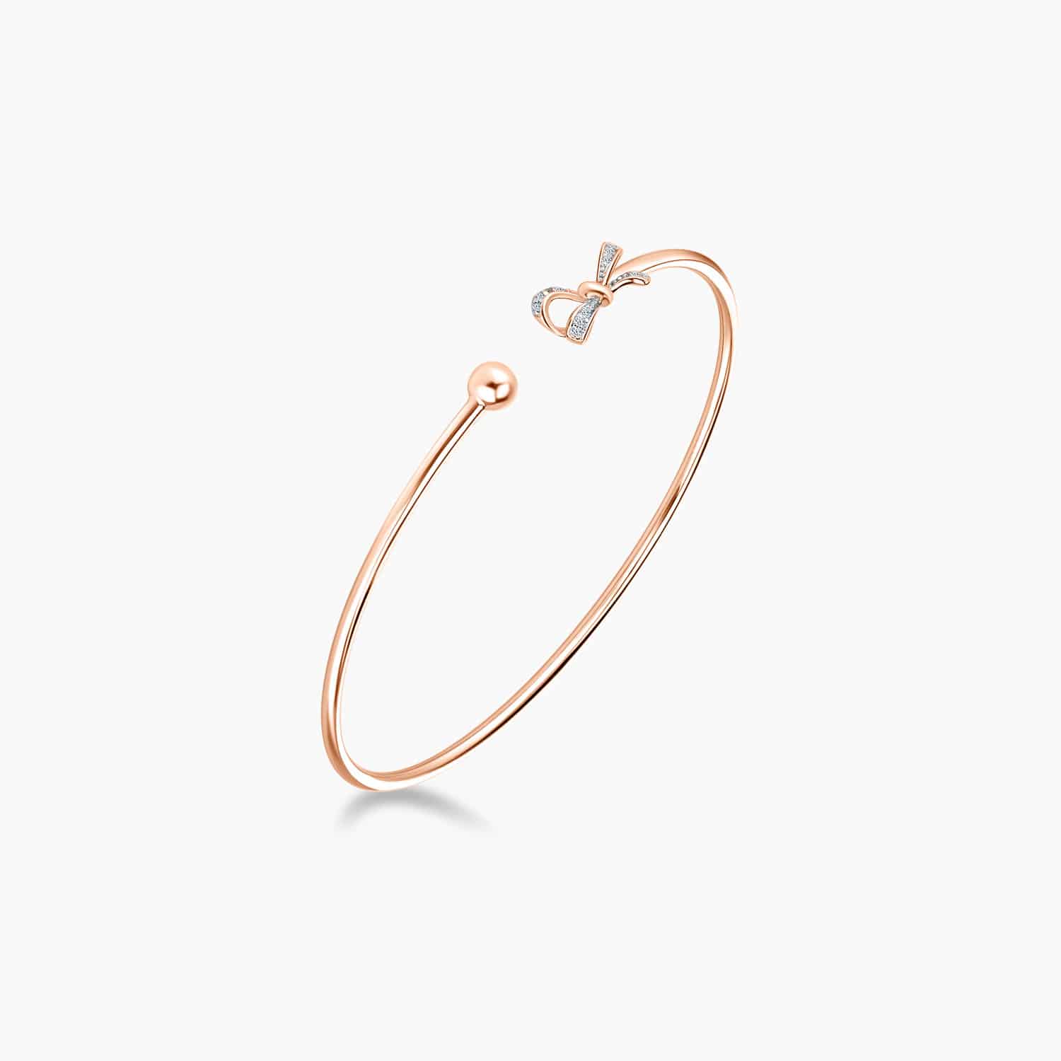 LVC Noeud Diamond Bangle for woman in 18k Rose Gold