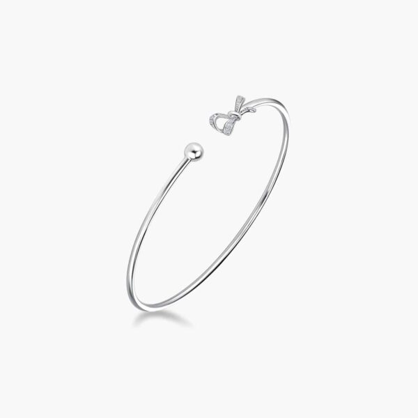 LVC Noeud Diamond Bangle for woman in 18k White Gold