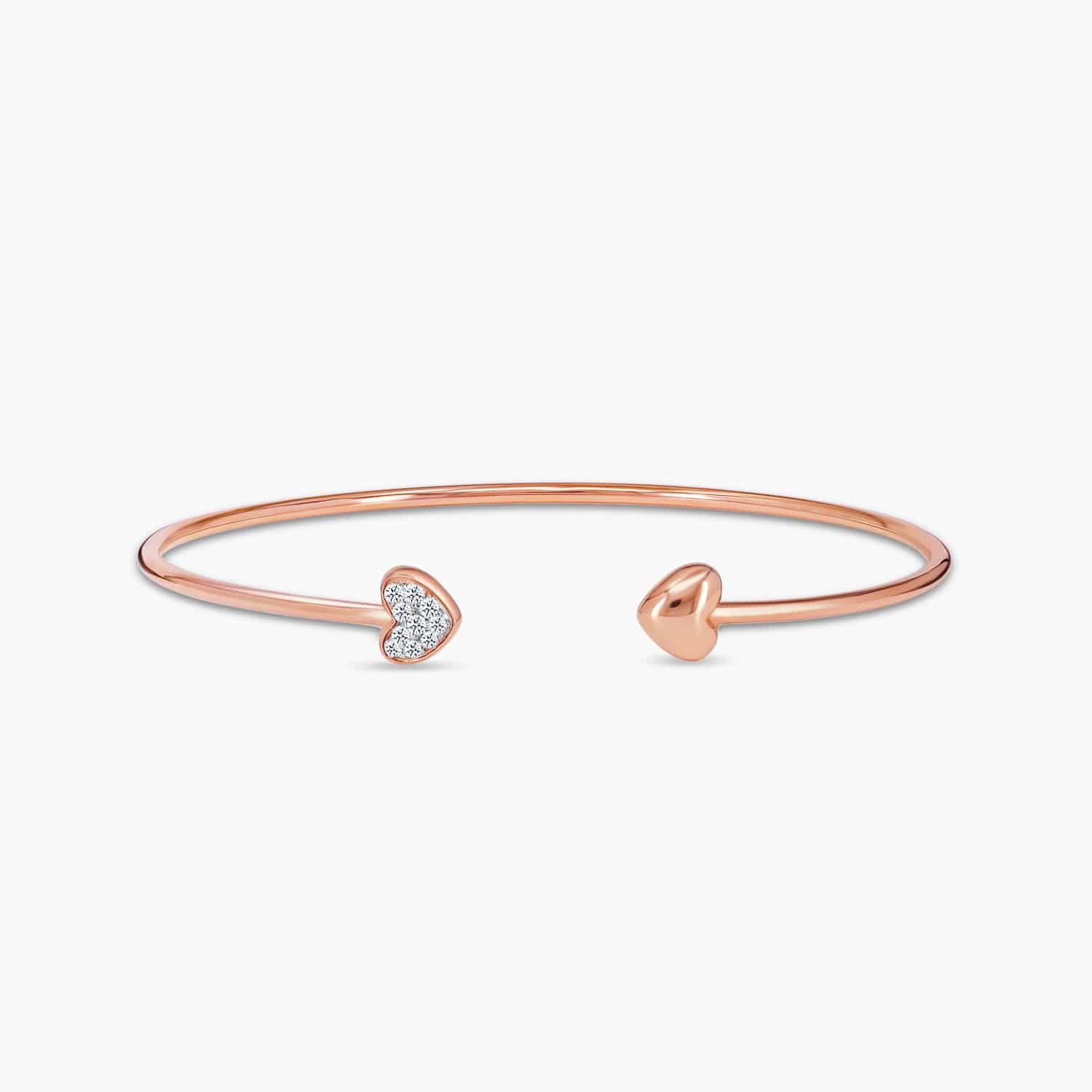 LVC Charmes Wire Heart Diamond Bangle for woman in 18k rose gold