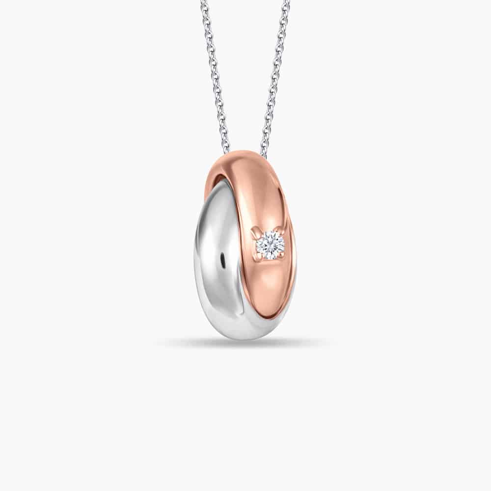 idea hadiah hantaran kahwin untuk perempuan loket LVC Charmes Interlocking Mini Ring Diamond Pendant