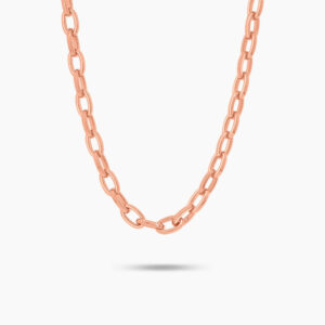 LVC Carla Ovale Chain Necklace made of 925 Sterling Silver Jewellery Plated in Rose Gold