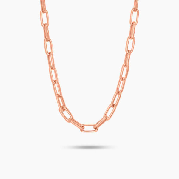 LVC Carla Structured Chain Link Necklace made of 925 Sterling Silver Jewellery Plated in Rose Gold