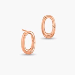 LVC Carla Ovale Chain Link Earrings made of 925 Sterling Silver Jewellery Plated in Rose Gold