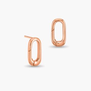 LVC Carla Structured Chain Link Earrings made of 925 Sterling Silver Jewellery Plated in Rose Gold