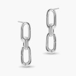LVC Carla Structured Chain Link Extension Earrings made of 925 Sterling Silver Jewellery