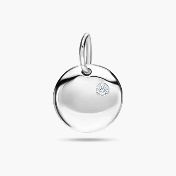 LVC Charmes Fay Round Pendant in 925 Sterling Silver Jewellery with engraving allowed