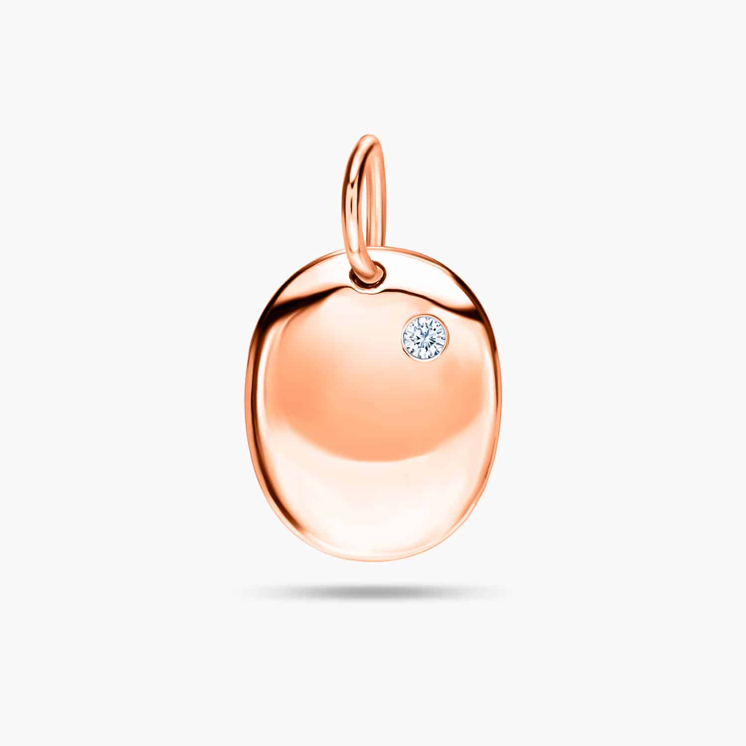 LVC Charmes Pixie Oval Pendant made of 925 Sterling Silver Jewellery Plated in Rose Gold