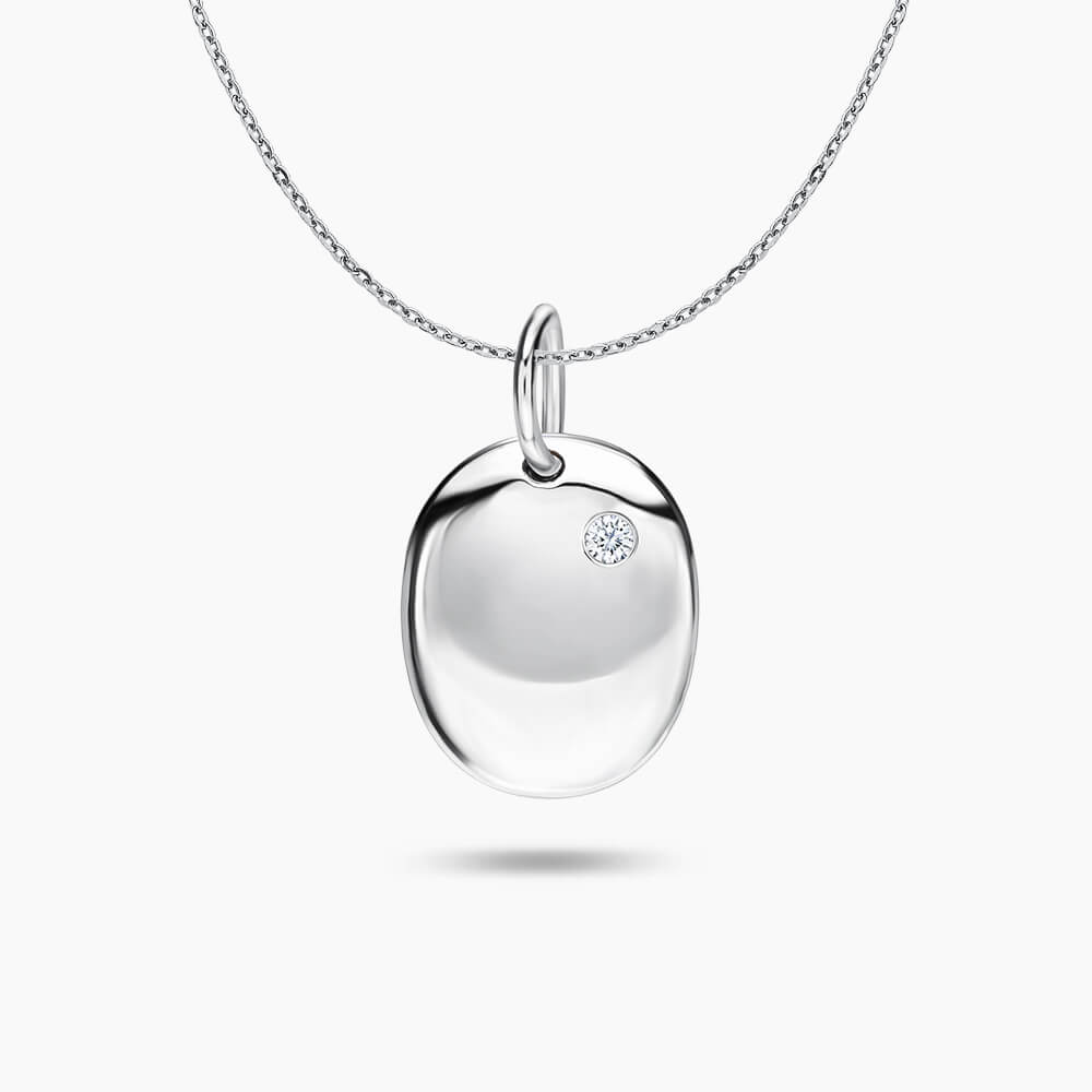 LVC Charmes Pixie Oval Pendant Necklace in 925 Sterling Silver Jewellery