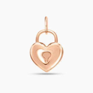 LVC Charmes Heart Lock Pendant made of 925 Sterling Silver Jewellery Plated in Rose Gold