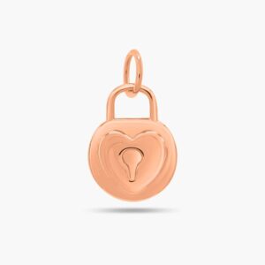 LVC Charmes Round Lock Pendant made of 925 Sterling Silver Jewellery Plated in Rose Gold