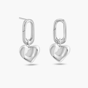 LVC Carla Structured Vintage Heart Earring made of 925 Sterling Silver Jewellery