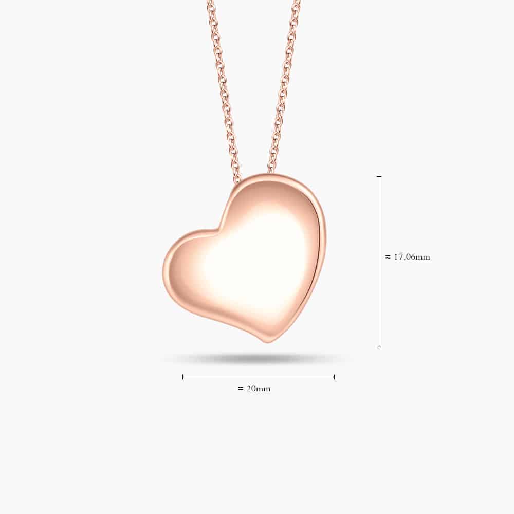 LVC Charmes Ava Dimpled Heart Charm in 925 sterling Silver Jewellery Plated with Rose Gold