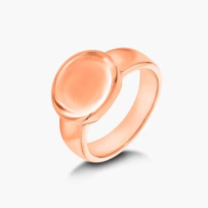 LVC Signum Convex Oval Ring made of 925 Sterling Silver Jewellery Plated in Rose Gold