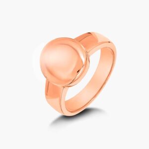 LVC Signum Convex Round Ring made of 925 Sterling Silver Jewellery Plated in Rose Gold