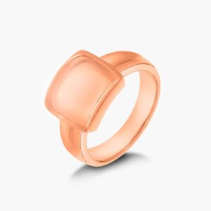 LVC Signum Convex Square Ring made of 925 Sterling Silver Jewellery Plated in Rose Gold