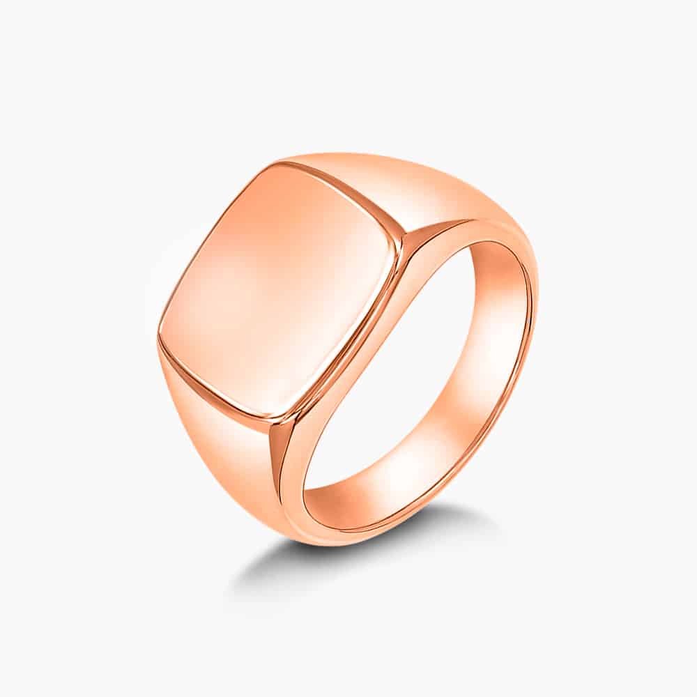 LVC Signum Square Ring made of 925 Sterling Silver Jewellery Plated in Rose Gold