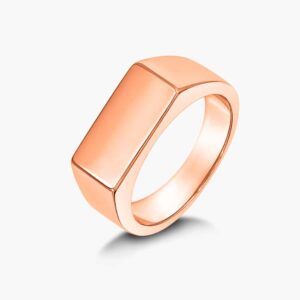 LVC Signum Rectangular Ring made of 925 Sterling Silver Jewellery Plated in Rose Gold